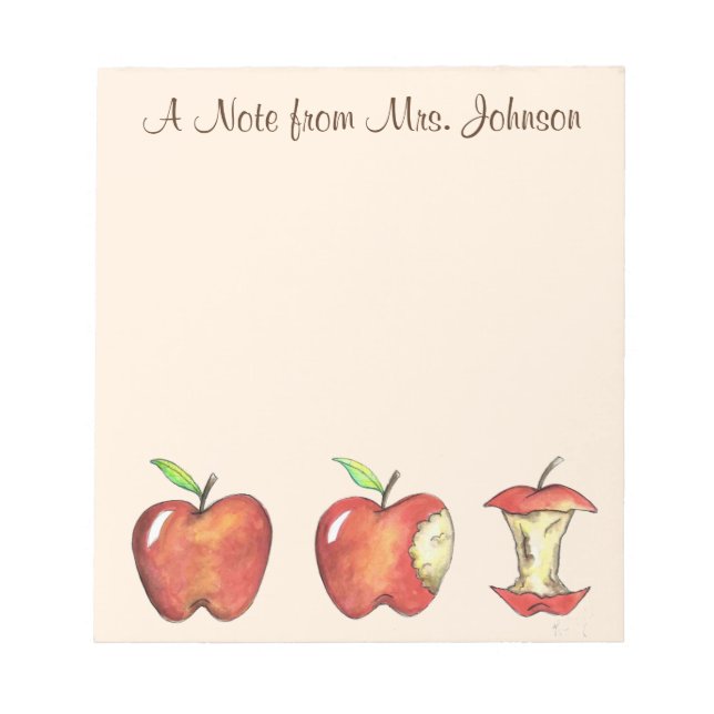 Bloco De Notas Apple for the Teacher Personalised Red Delicious (Frente)