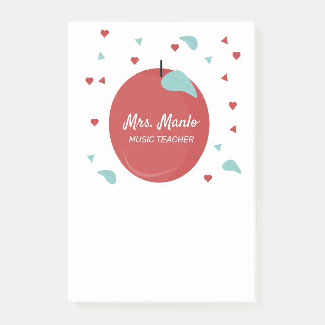 Bloco De Notas Apple Red Teacher Script Name (Frente)