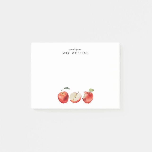 Bloco De Notas Apple Teacher Name (Frente)