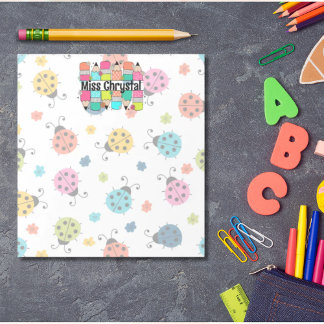 Bloco De Notas Apreciação de Professora do Rainbow Pencil Ladybug