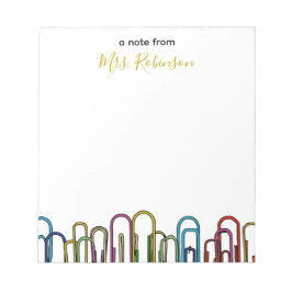 Bloco De Notas Apreciação Personalizável do Professor Clip de Pap