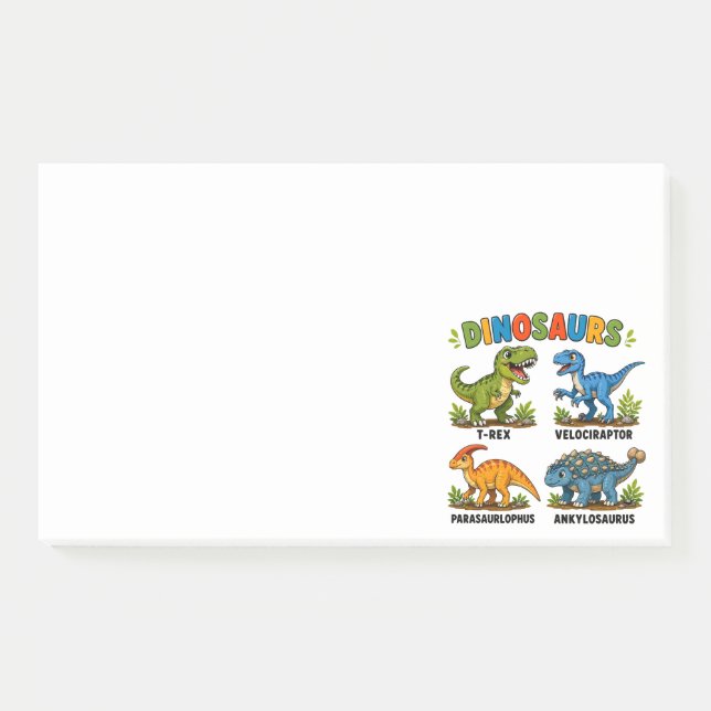 Bloco De Notas Aprendizado de Espécies de Dinossauros para Crianç (Frente)