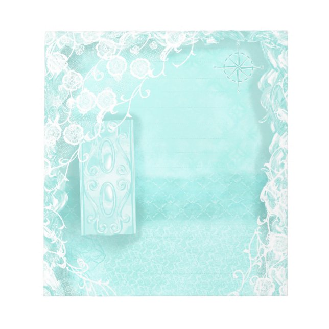 Bloco De Notas Aqua and Lace Junk Journal (Frente)