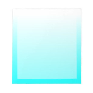 Bloco De Notas Aqua customizável Ombre ciano