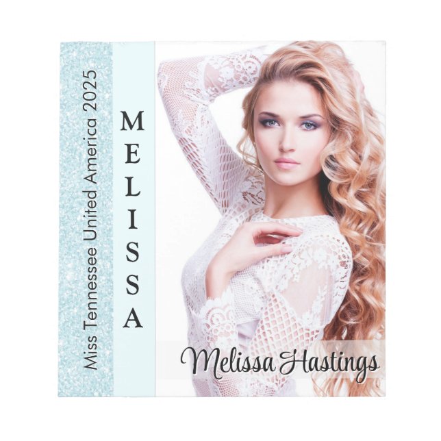 Bloco De Notas Aqua Glitz Pageant Autograph Small Notepad (Frente)