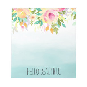 Bloco De Notas Aqua Ombre Amarelo-rosa