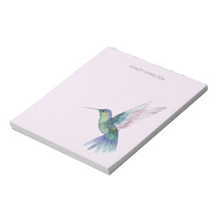 Bloco De Notas Aquarela de Beija-flor Personalizada