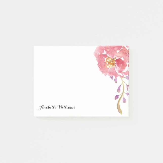 Bloco De Notas Aquarela de Jardim Personalizada (Frente)