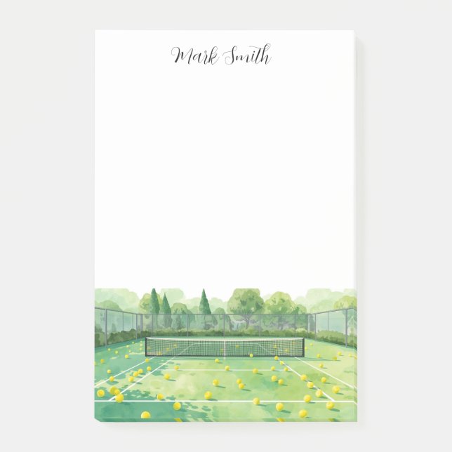 Bloco De Notas Aquarela de quadra de tênis (Frente)