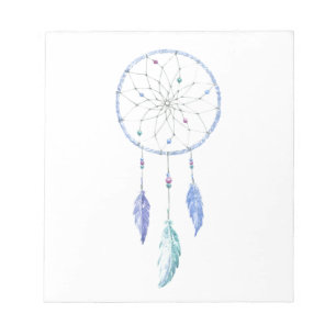 Bloco De Notas Aquarela Dreamcatcher com 3 penas