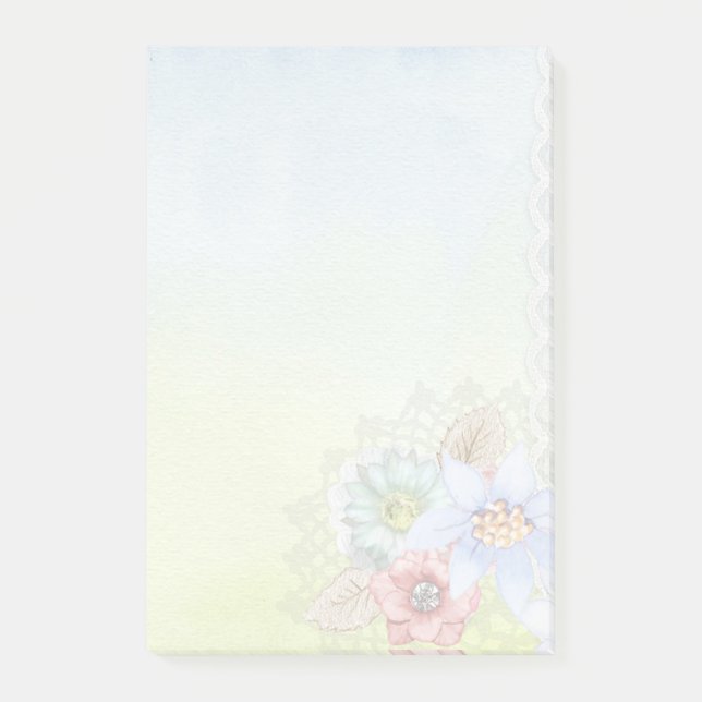 Bloco De Notas Aquarela e Flores (Frente)