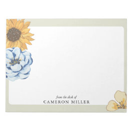 Bloco De Notas Aquarela elegante Floral Da mesa de