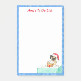 Bloco De Notas Aquarela Feliz Natal French Bulldog Para Fazer