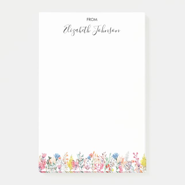 Bloco De Notas Aquarela Floral Colorida Moderna (Frente)