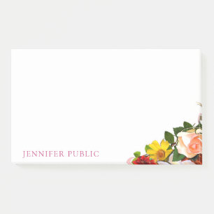 Bloco De Notas Aquarela Floral Colorida Moderna Elegante Modelo