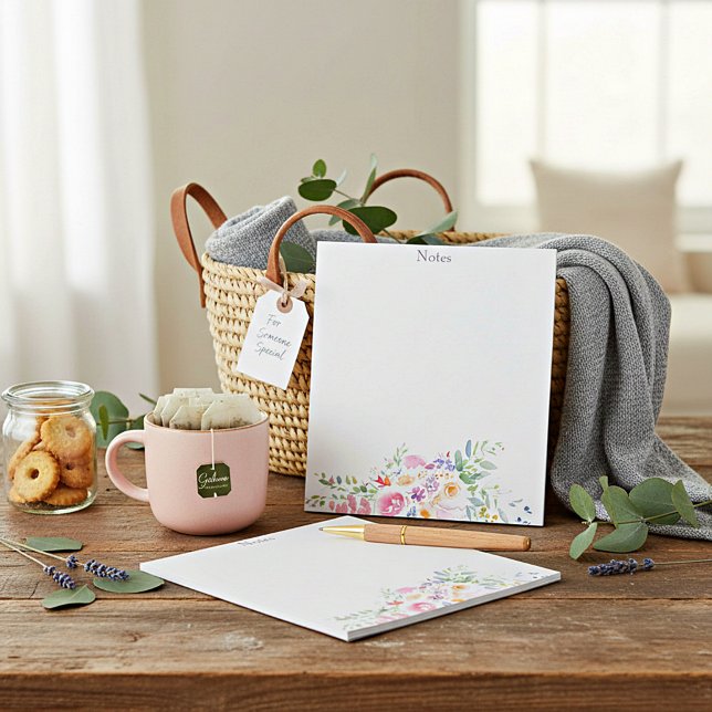 Bloco De Notas Aquarela floral personalizada (Criador carregado)