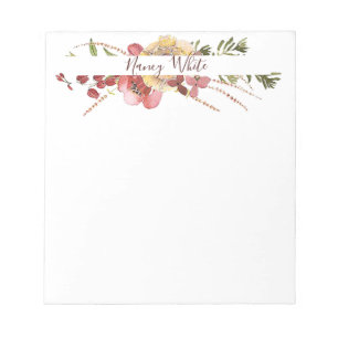 Bloco De Notas Aquarela floral personalizada