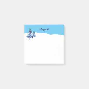 Bloco De Notas Aquarela Ilustrada À Mão Pinheira De Inverno
