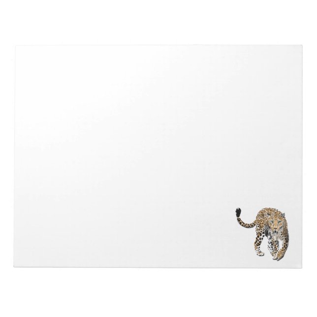 Bloco De Notas aquarela leopardo gato da selva animal pintado ver (Frente)