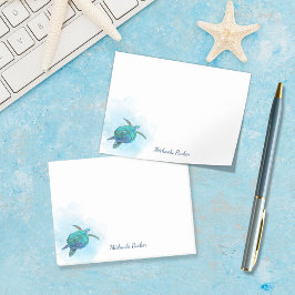Bloco De Notas Aquarela Marítima Turtle Personalizada Oceânica