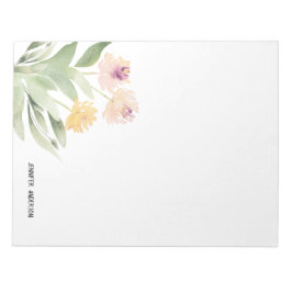 Bloco De Notas Aquarela Moderna Springtime Verde Floral