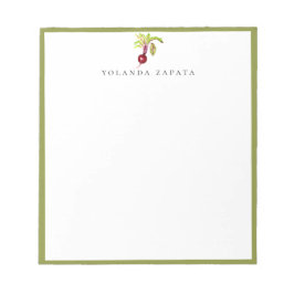 Bloco De Notas Aquarela Moldura Verde Beterraba