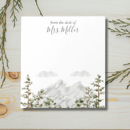 Bloco De Notas Aquarela Monogramada Montanha e Floresta