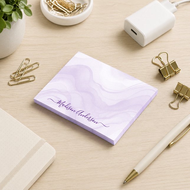 Bloco De Notas Aquarela Personalizada Lavanda Minimalista Simples (Criador carregado)