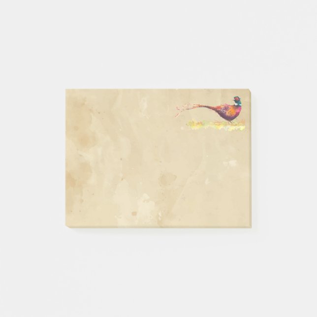 Bloco De Notas Aquarela Pheasant Game Bird Willife Nature Art (Frente)