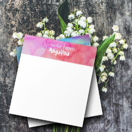Bloco De Notas Aquarela rosa fúcsia respingo letra branca