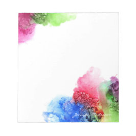 Bloco De Notas Aquarela Vermelho Verde Azul Moderno Personalizado