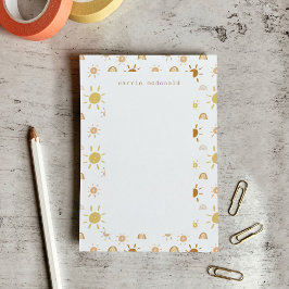 Bloco De Notas Aquarelas Boêmias Ensolaradas em Amarelo