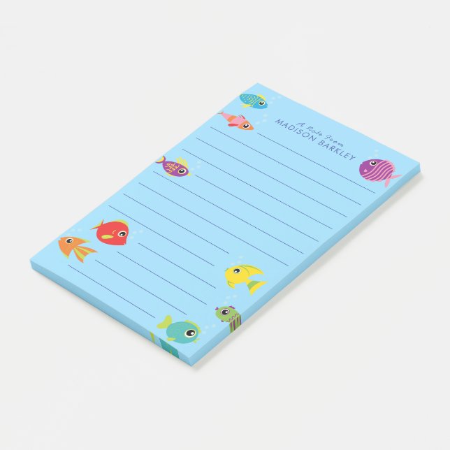 Bloco De Notas Aquário de Peixes Cute Kid's (Inclinado)