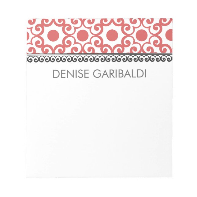 Bloco De Notas Árabe Moderno Elegante Personalizado (Frente)