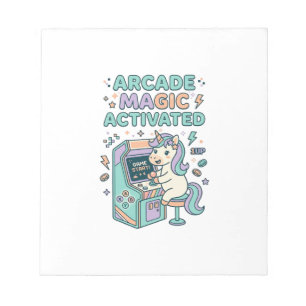 Bloco De Notas Arcade de Unicórnio Mágico Ativado Produto Elegant