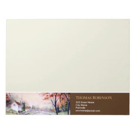 Bloco De Notas Arch Bridge New England Watercolor Painting