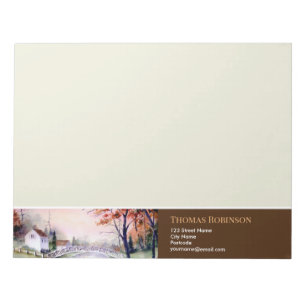 Bloco De Notas Arch Bridge New England Watercolor Painting
