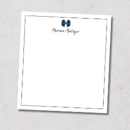 Bloco De Notas Arco Azul Prussiano Borda Script Nome Personalizad