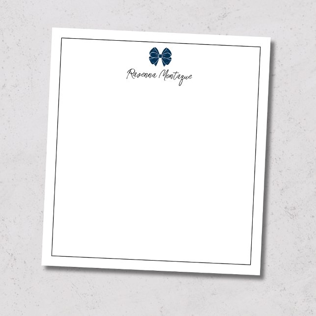 Bloco De Notas Arco Azul Prussiano Borda Script Nome Personalizad (Criador carregado)