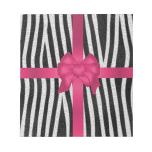 Bloco De Notas arco cor-de-rosa preto e branco da pele feminino