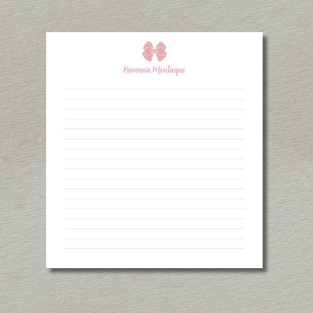 Bloco De Notas Arco de Rosa Simples Blush Script Nome Personaliza (Criador carregado)
