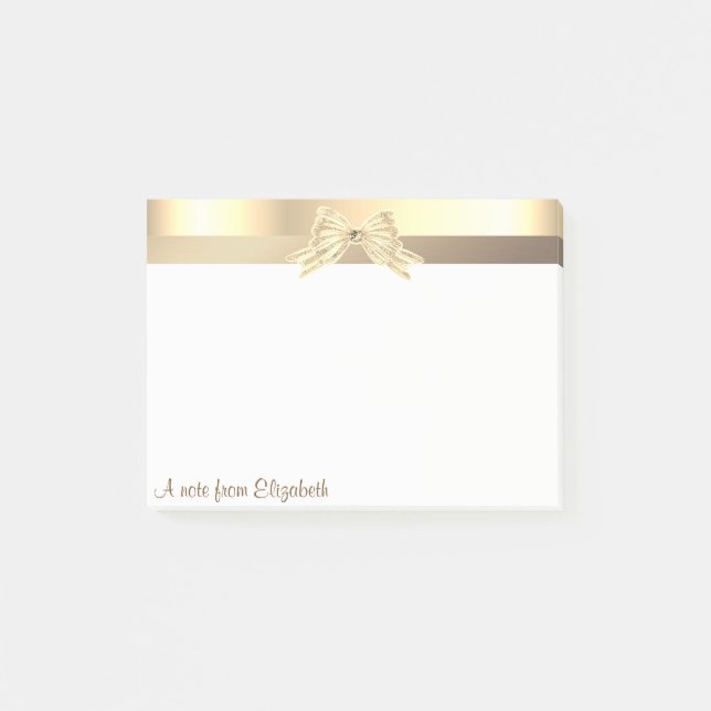 Bloco De Notas Arco Dourado Moderno Elegante - Personalizado (Frente)