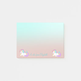 Bloco De Notas Arco-Íris Adorável Unicórnio, Ombre - Personalizad