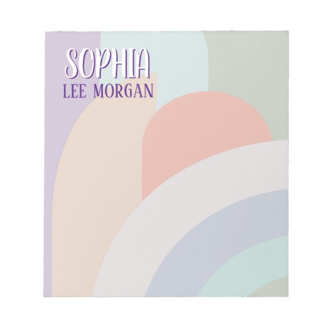 Bloco De Notas Arco-Íris Boho Pastel (Frente)