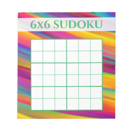 Bloco De Notas Arco-Íris Colorido 6x6 Modelo Sudoku Grid