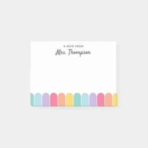Bloco De Notas Arco-íris Colorido e Fofo Professor Personalizado