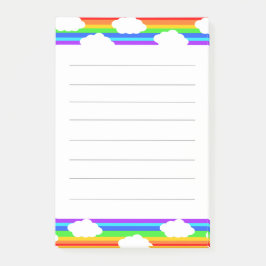 Bloco De Notas Arco-íris com nuvens