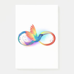 Bloco De Notas Arco-íris Hummingbird com símbolo Infinito