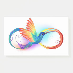 Bloco De Notas Arco-íris Hummingbird com símbolo Infinito