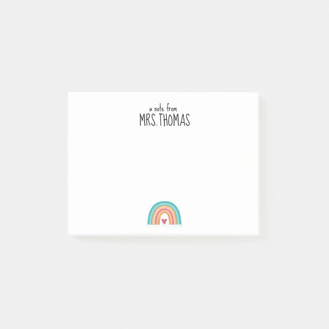 Bloco De Notas Arco-Íris Nota do Professor - Presente Personaliza (Frente)